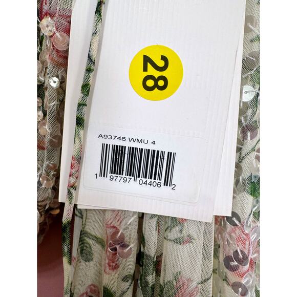 NEW NWT Mac Duggal Floral Sequined Cut Out Lace Up Gown A93746 Size 4 - Picture 11 of 15